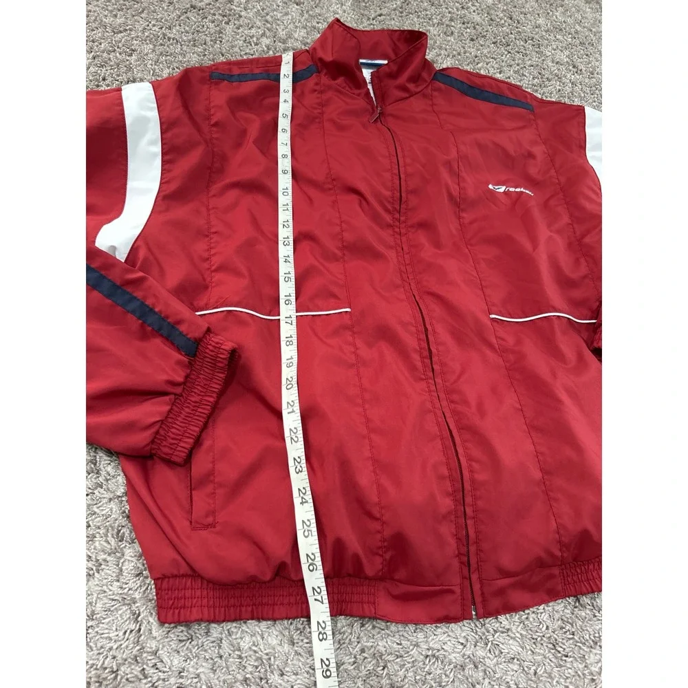 Vintage y2k Reebok Track Jacket Full Zip Windbreaker‎ Lightweight Red Mens L